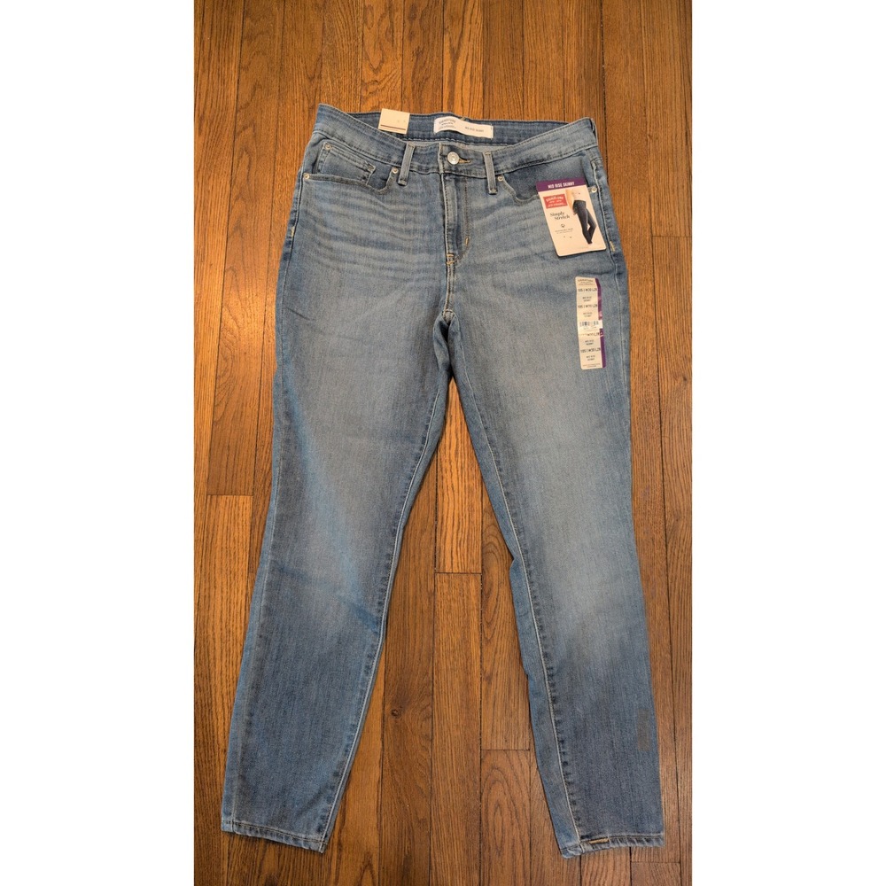 Signature by Levi Strauss Womens‎ Mid Rise Skinny Jeans Blue 10 SHORT Stretch
